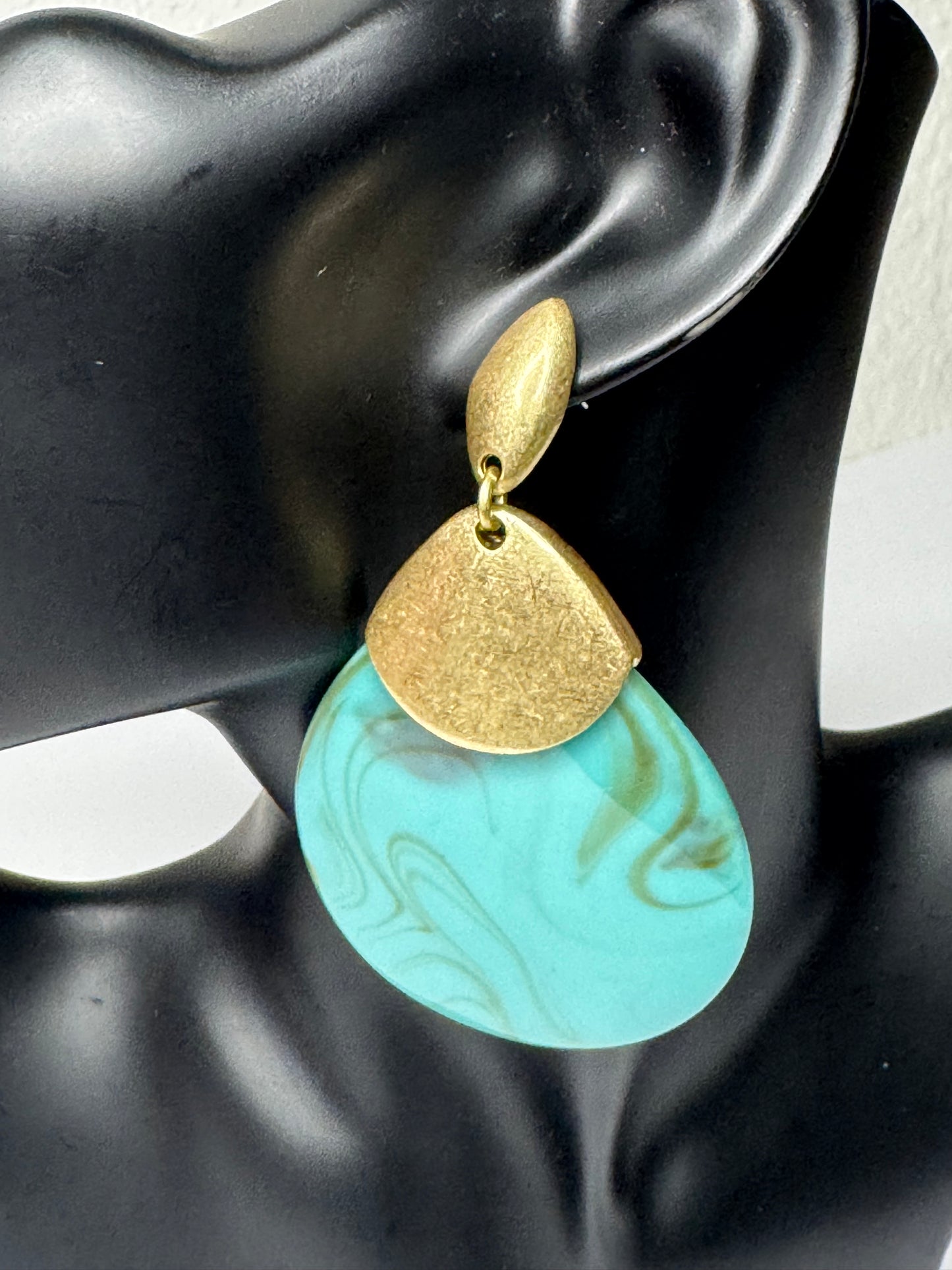 Ivy Tear Drop Earrings (Turquoise)