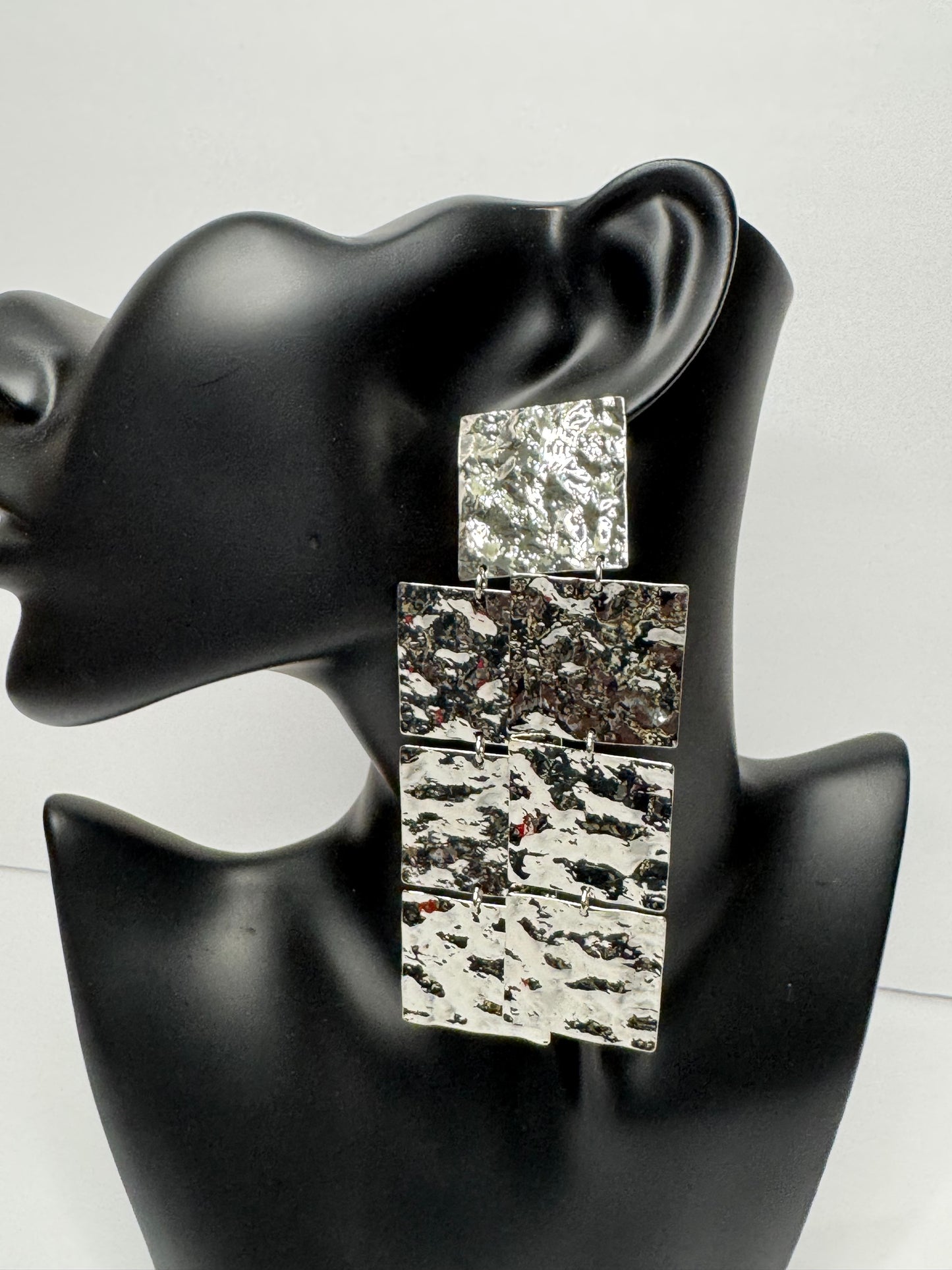 Square Dangle Earrings (Silver)