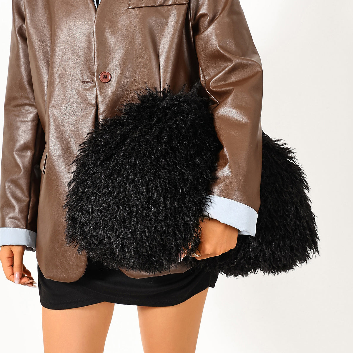 Furry Clutch Bag (Black) Available 9/25