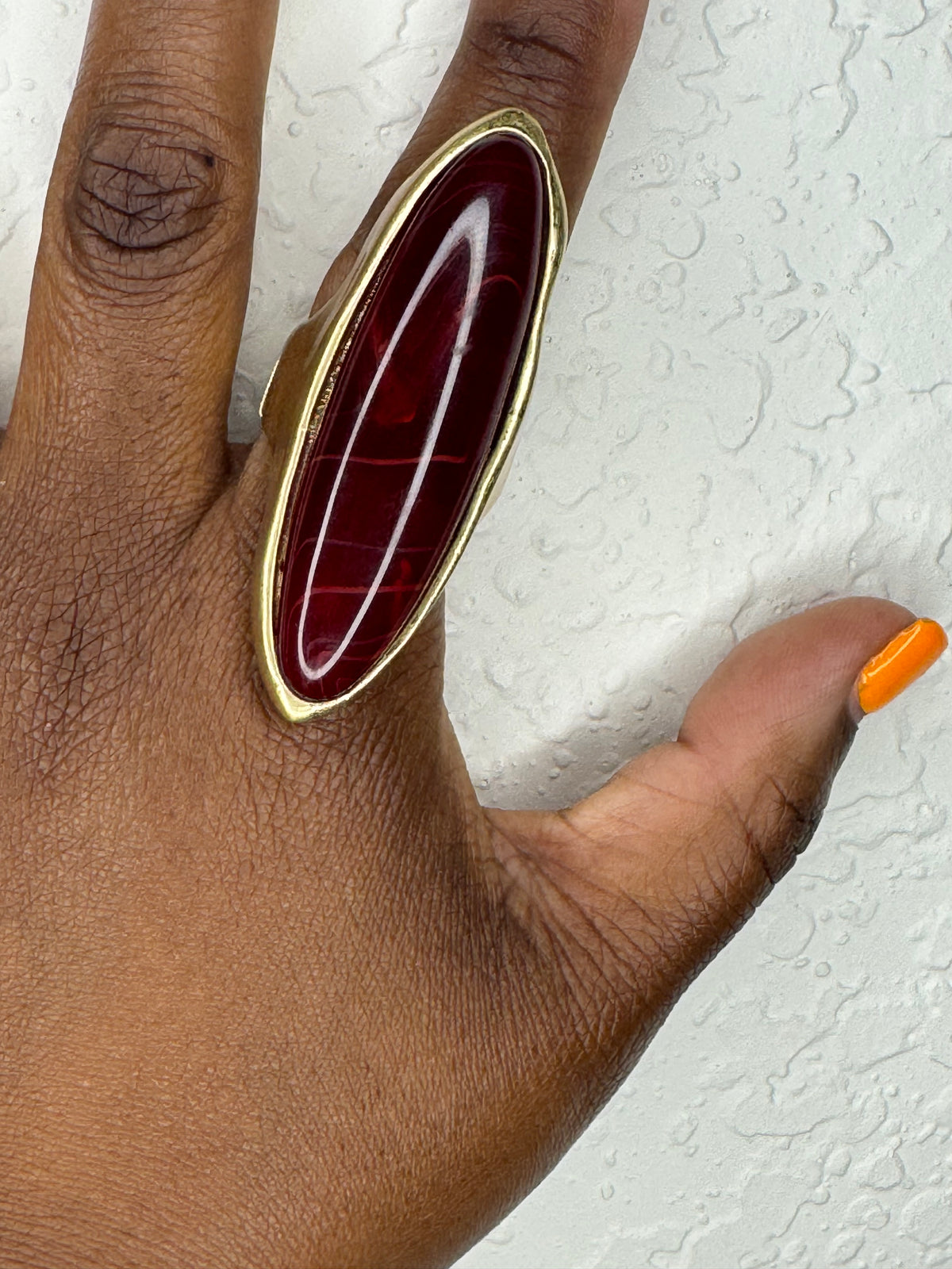 Terra Stone Expandable Ring (Burgundy)