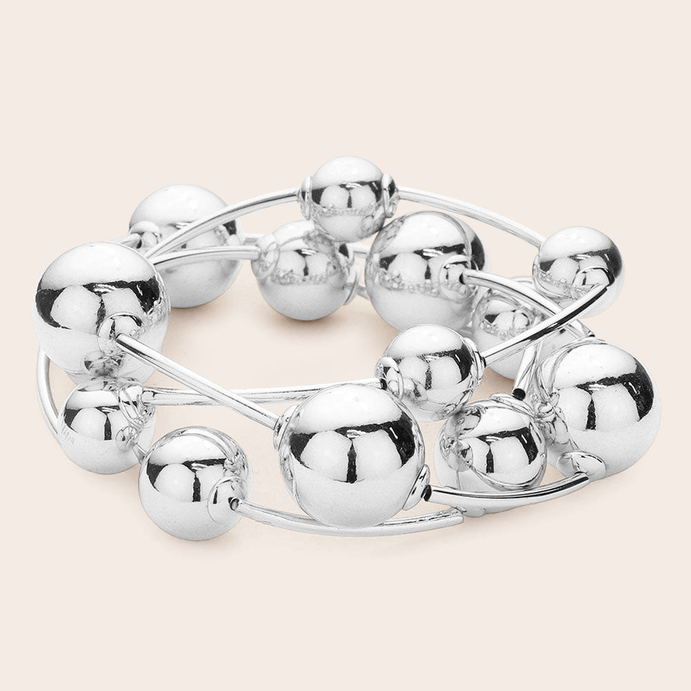 Metal Ball 3pc Bracelet Set