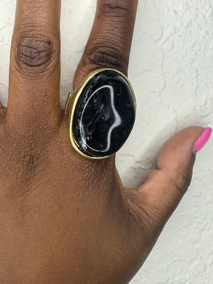 Stone Round Stretch Ring