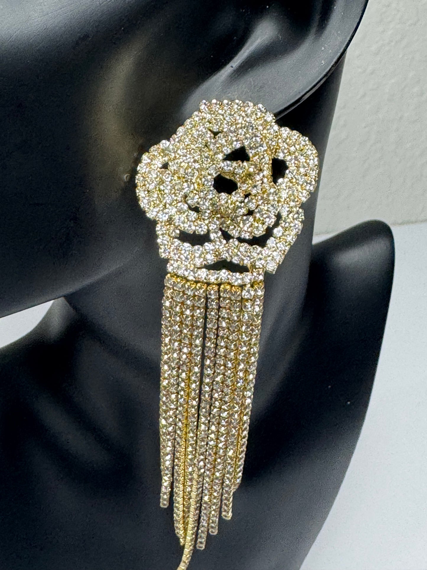 Rhinestone Tassell Earrings