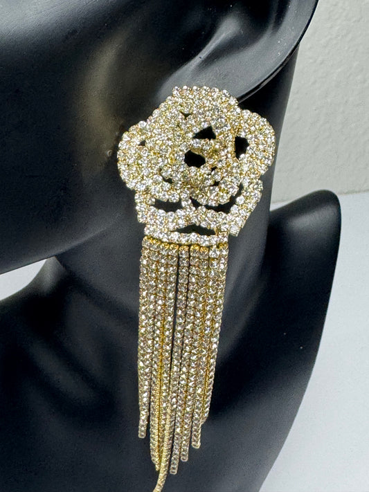 Rhinestone Tassell Earrings