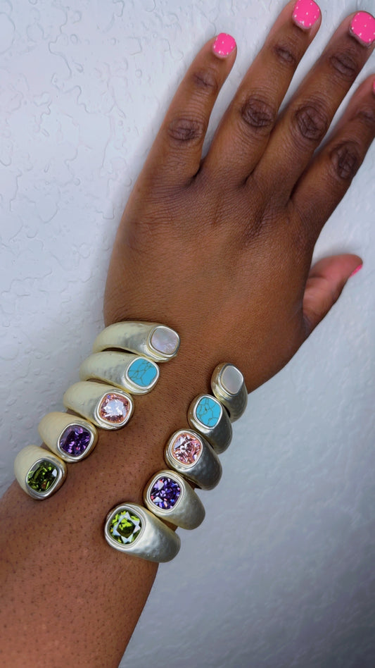 Gem Stone Cuff Bracelet