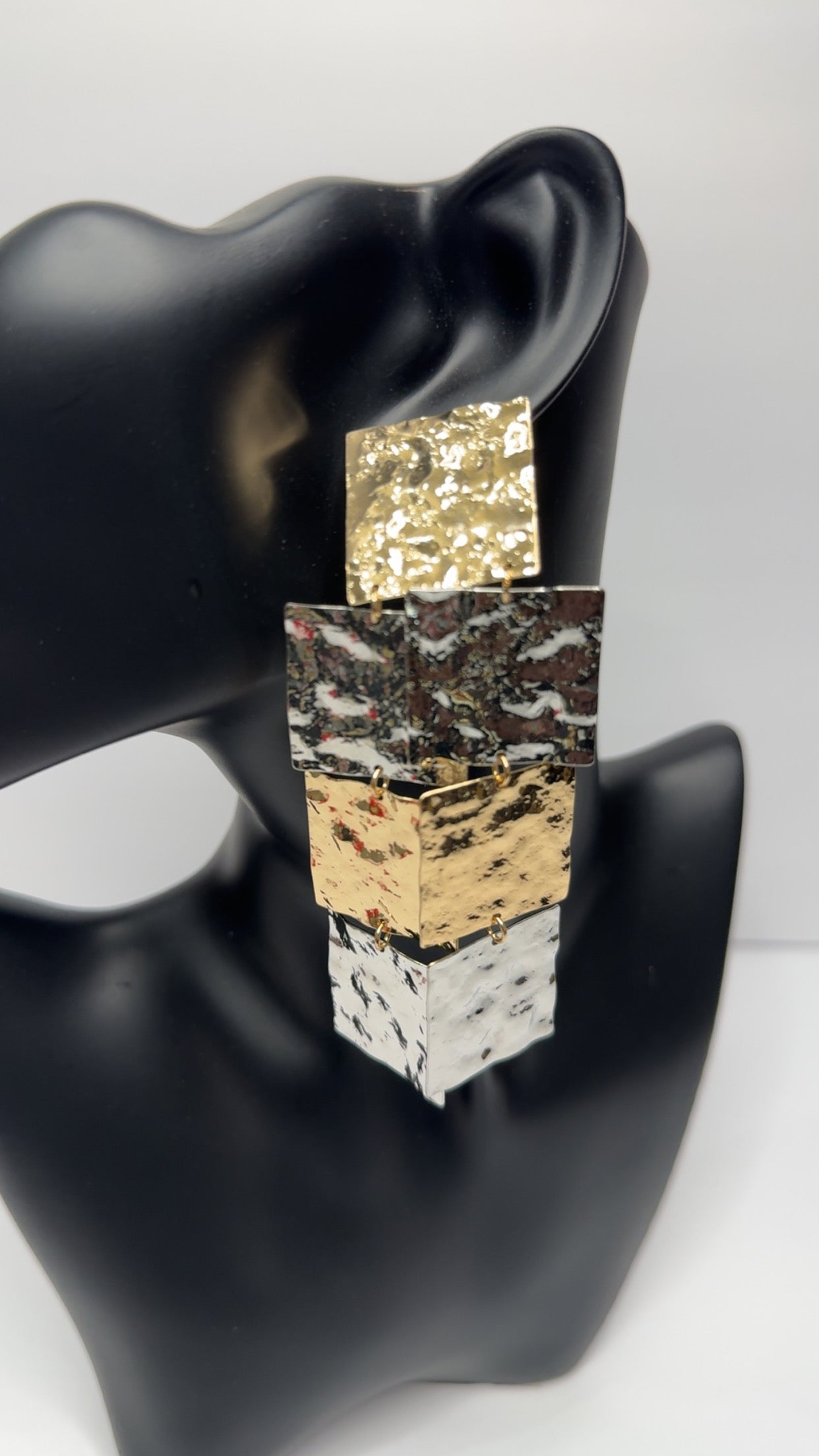 Square Dangle Earrings (Gold and Silver)