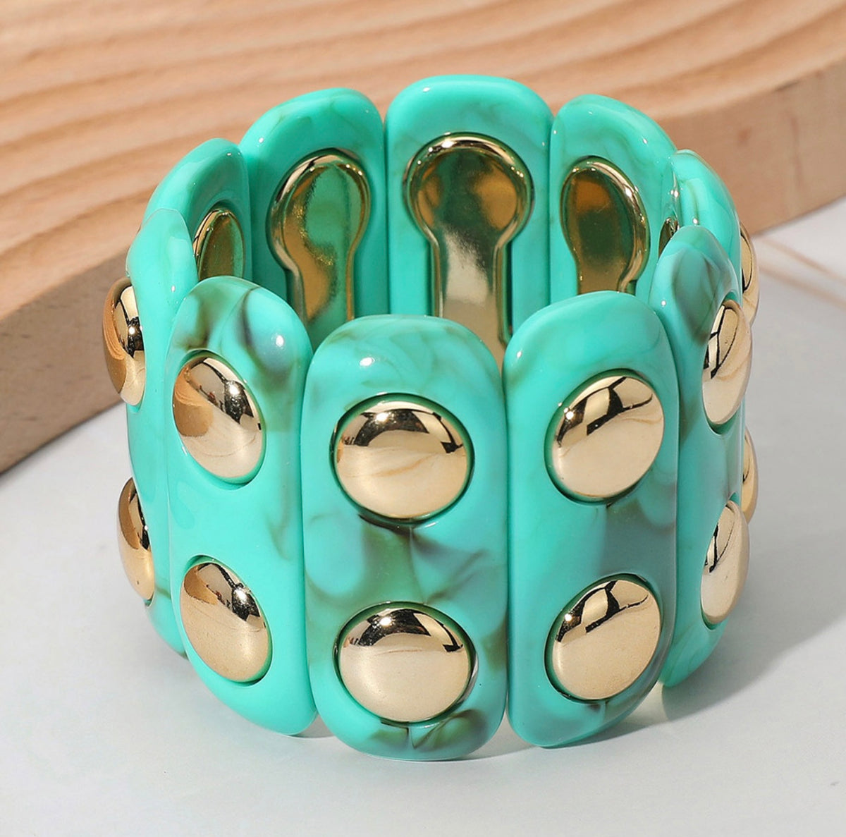 Luxe Pop Stretch Bracelet (Turquoise)
