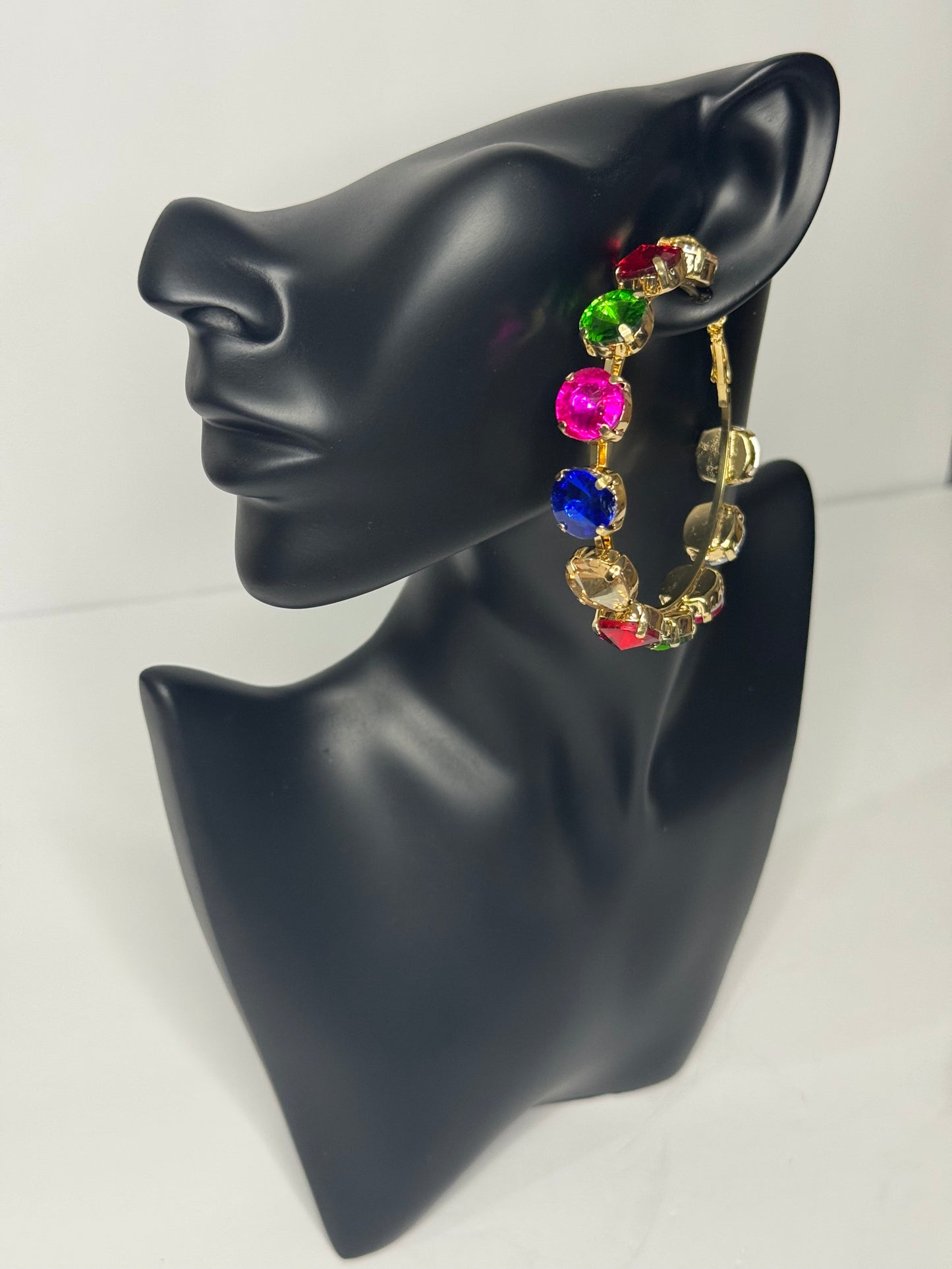 Gem Hoop Earrings (Multicolored)