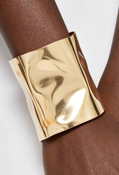 Dented Metal Cuff Bracelet