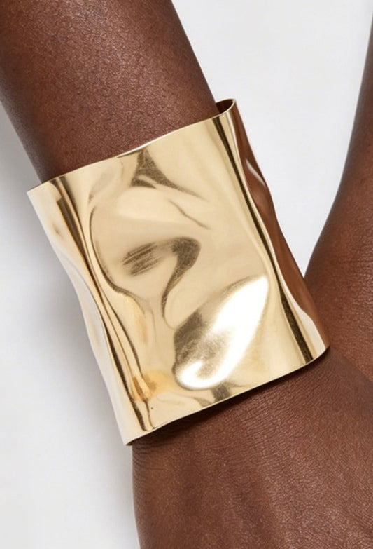 Dented Metal Cuff Bracelet