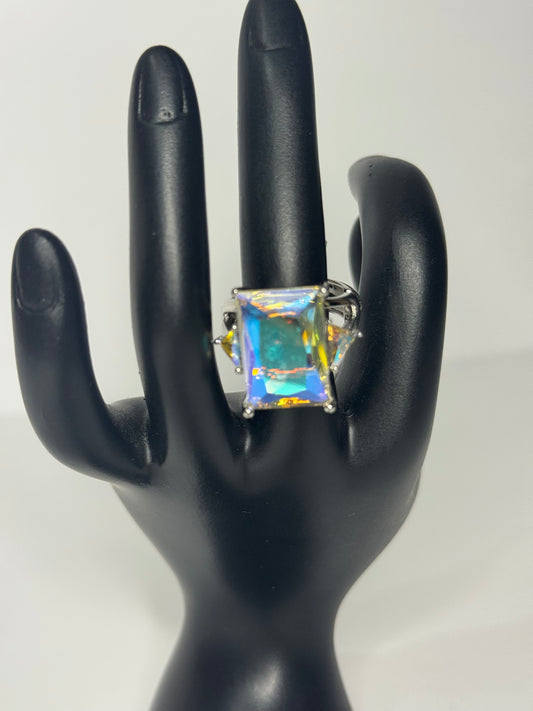 Silver/ Clear Gem Ring
