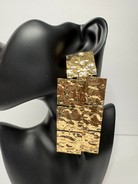 Square Dangle Earrings (Gold)