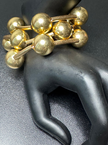 Metal Ball 3pc Bracelet Set (Gold)