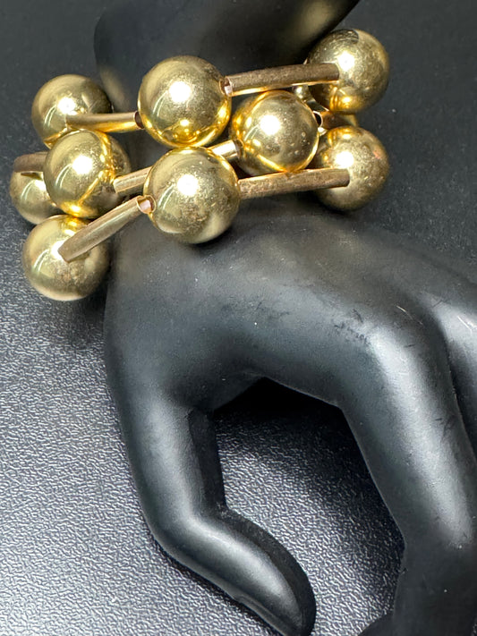 Metal Ball 3pc Bracelet Set (Gold)