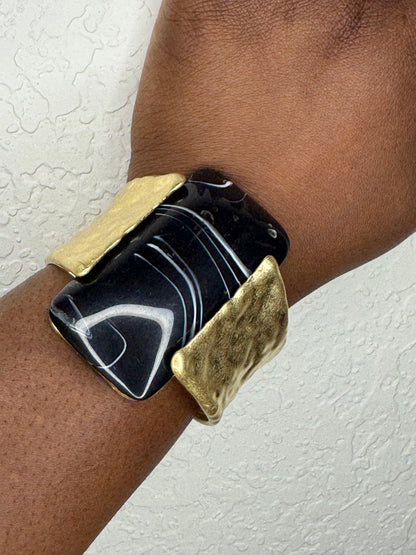 Terra Stone Cuff Bracelet (Black)