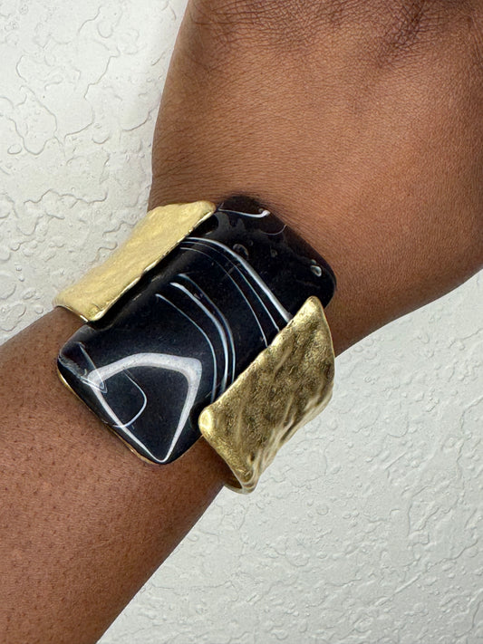 Terra Stone Cuff Bracelet (Black)