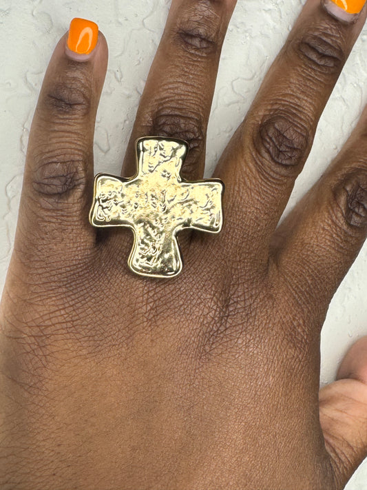 Gold Cross Ring