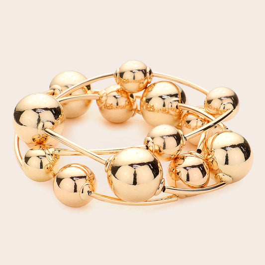 Metal Ball 3pc Bracelet Set