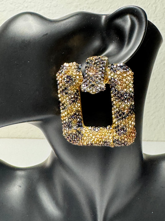 Oversized Leopard Doorknocker Earrings