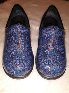 Blue Paisley Nursing Shoes