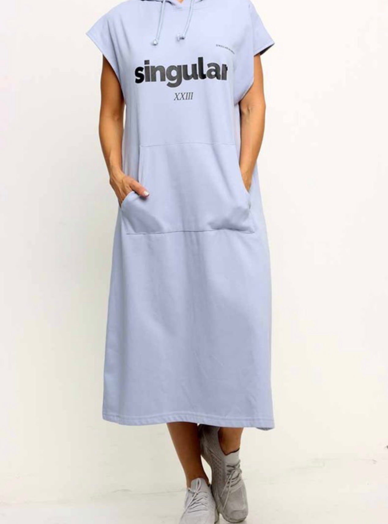 Oversized Hooded Dress (Blue)