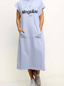 Oversized Hooded Dress (Blue)