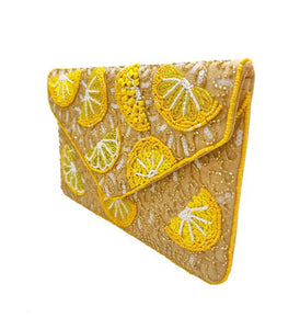 Lemon Chain Clutch Bag