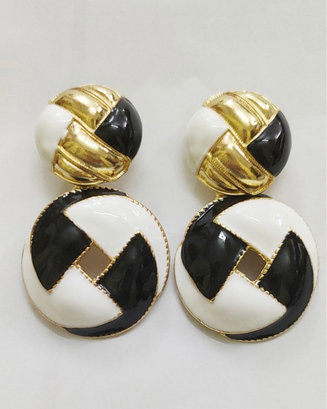 Black & White Drop Earrings