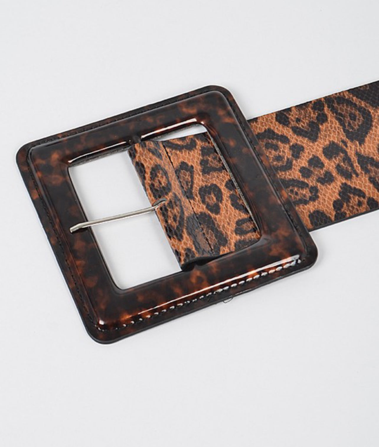 Leopard Jumbo Buckle Belt