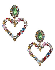 Crystal Multi Heart Earrings