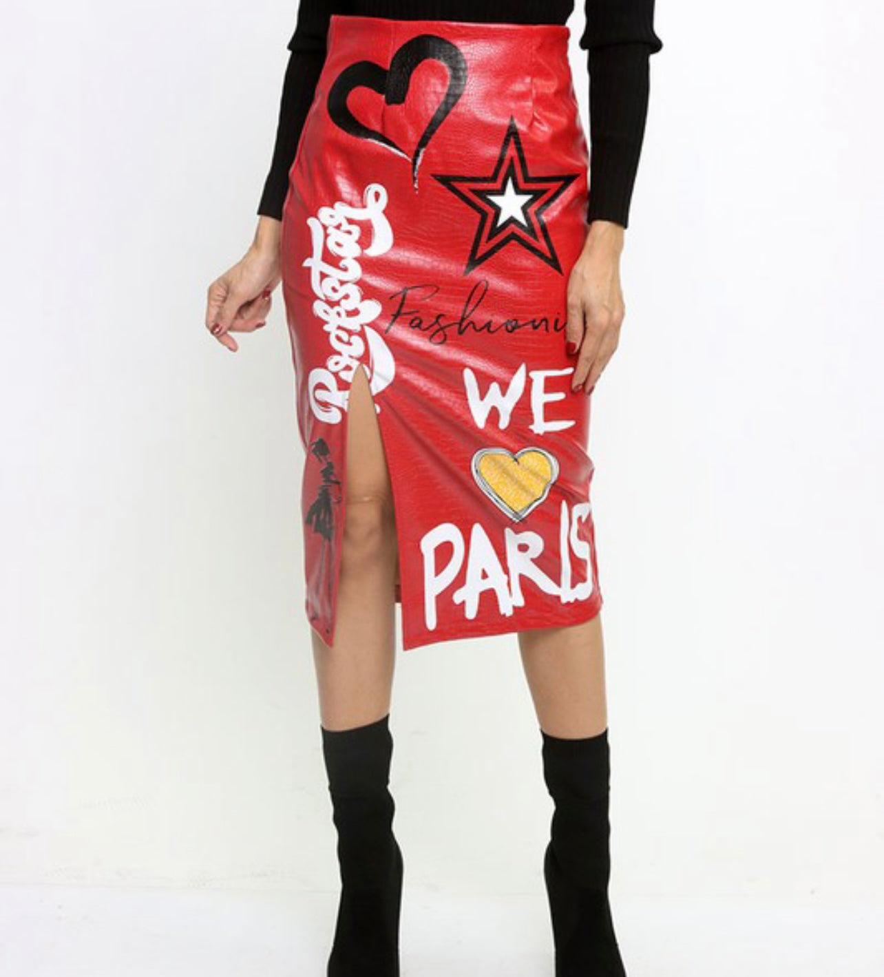 Red Graffiti Skirt