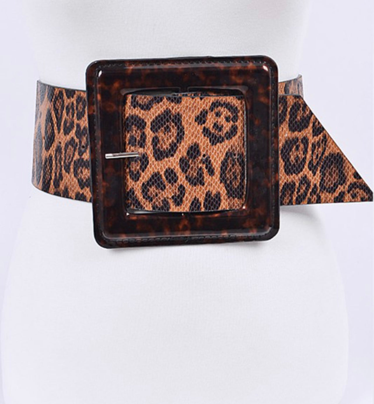 Leopard Jumbo Buckle Belt